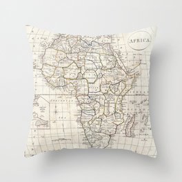 Africa - Cruttwell - 1799 vintage pictorial map  Throw Pillow