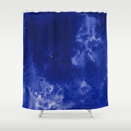 Watercolor wash - dark blue  Shower Curtain