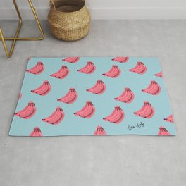 Bananas Pink- blue background Area & Throw Rug