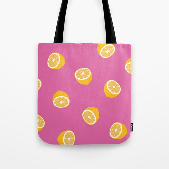 Lemon Pattern Tote Bag