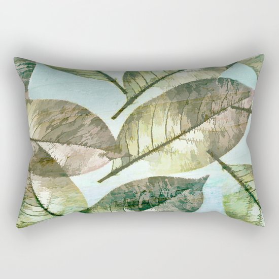 Vintage Leaf Abstract Rectangular Pillow