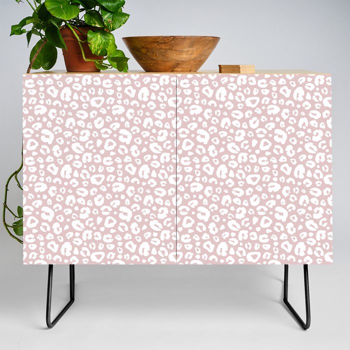 Pink And White Leopard Skin Credenza