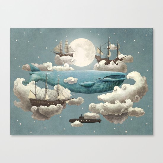 Ocean Meets Sky - colour option Canvas Print