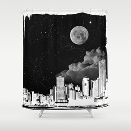 The city at night.. Shower Curtain