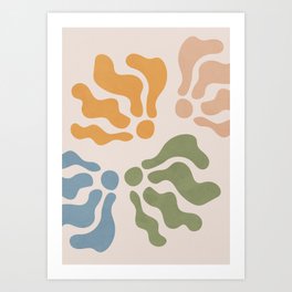 Colorful Unique, Floral, Abstract Minimalism Art Print