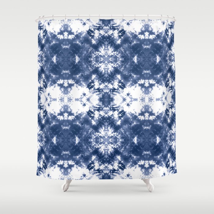 Shibori Tie Dye Indigo Blue Shower Curtain By Followmeinstead Society6 Shibori Tie Dye Indigo Blue Shower Curtain