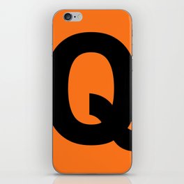 Letter Q (Black & Orange) iPhone Skin