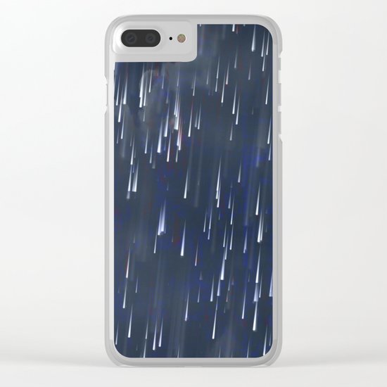 Raining Blue Clear iPhone Case