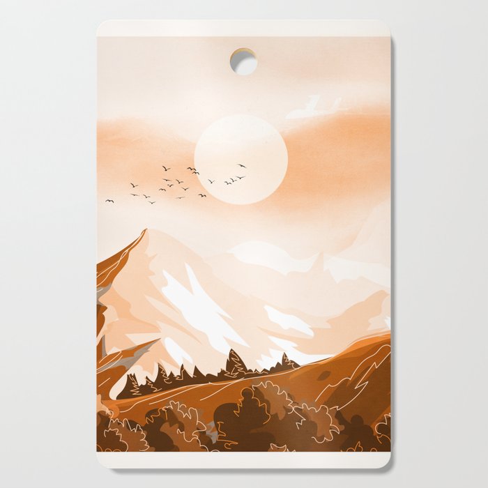 Peaceful Mountain Peak Sunset Cutting Board