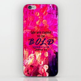 CALLED TO BE BOLD Floral Abstract Christian Typography Scripture Jesus God Hot Pink Purple Fuchsia iPhone Skin