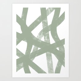 Abstract Lines,Sage Green Art Print