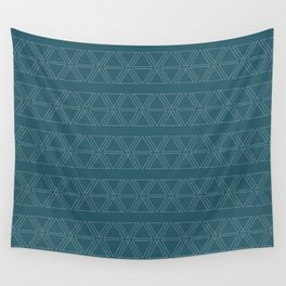 lines geo-teal Wall Tapestry