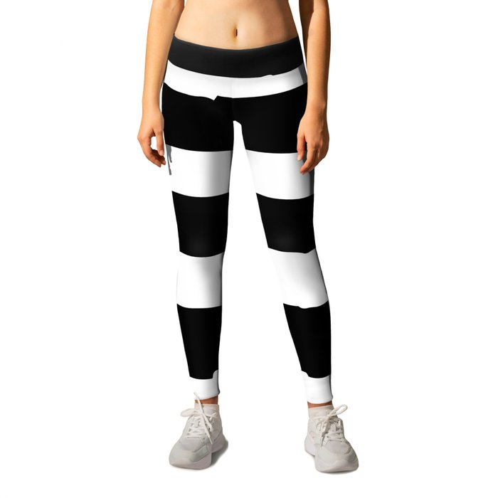 Black & White Paint Stripes Leggings