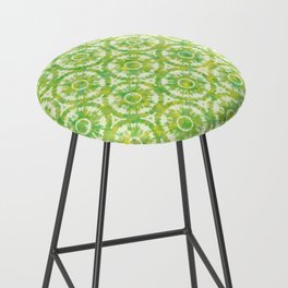 Mojito dance. Watercolor seamless pattern of green and yellow colors in Tie-Dye style Bar Stool
