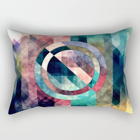 Colorful Grunge Geometric Abstract Rectangular Pillow