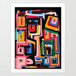 Neo Cubism Abstract Art Pattern Mystic Art Print