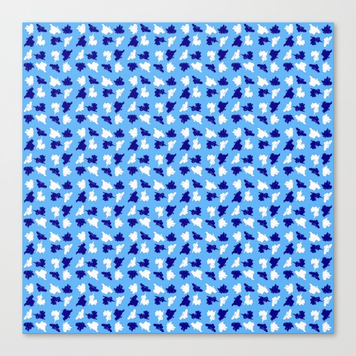 spot and blot 4 dark and light blue Canvas Print