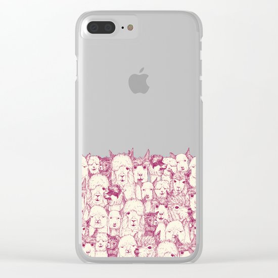 just alpacas cherry pearl Clear iPhone Case