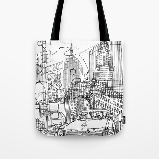 New York! B&W Tote Bag