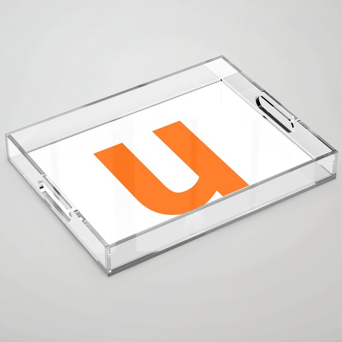 letter U (Orange & White) Acrylic Tray