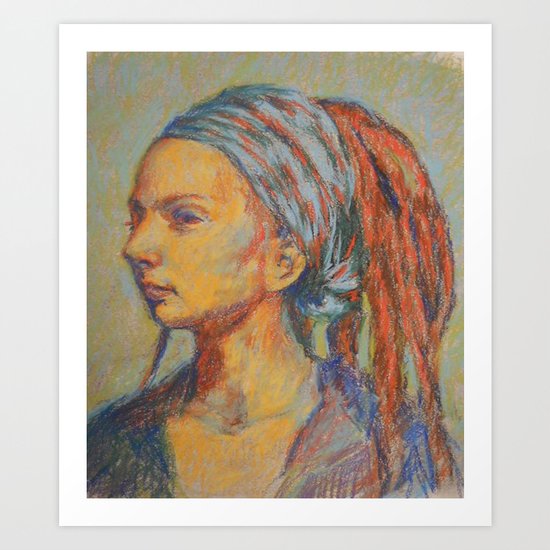 Woman in Pastel Art Print