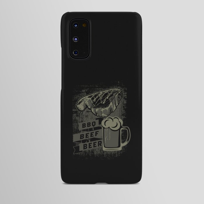 Authentic BBQ Beef Beer Grunge Illustration Android Case