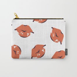 Many Kisses Beaucoup de Bisous Red Lips Carry-All Pouch