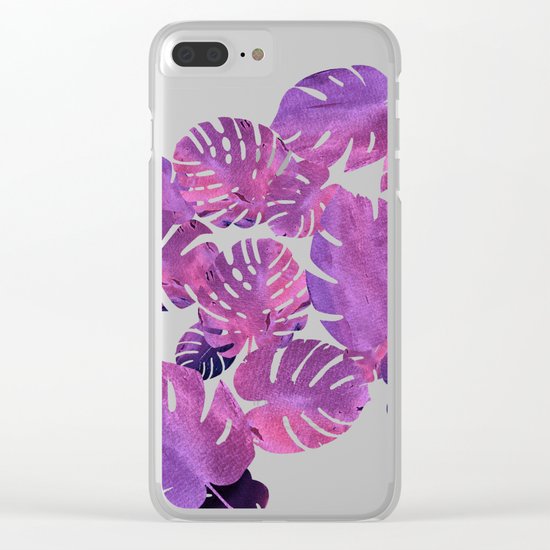 Violet Tropical Clear iPhone Case