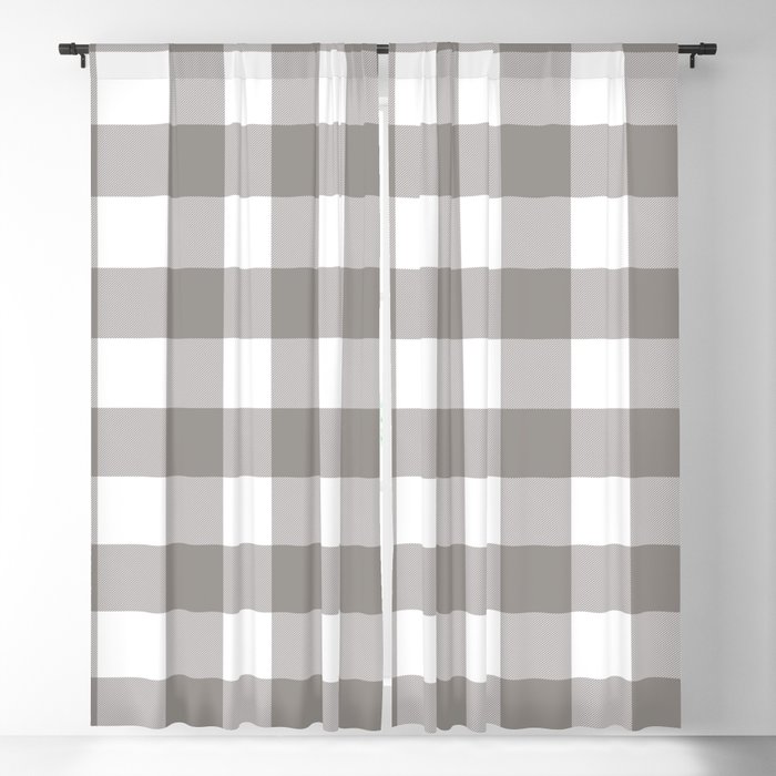 Grey White Plaid Blackout Curtain By, Grey And White Blackout Curtains
