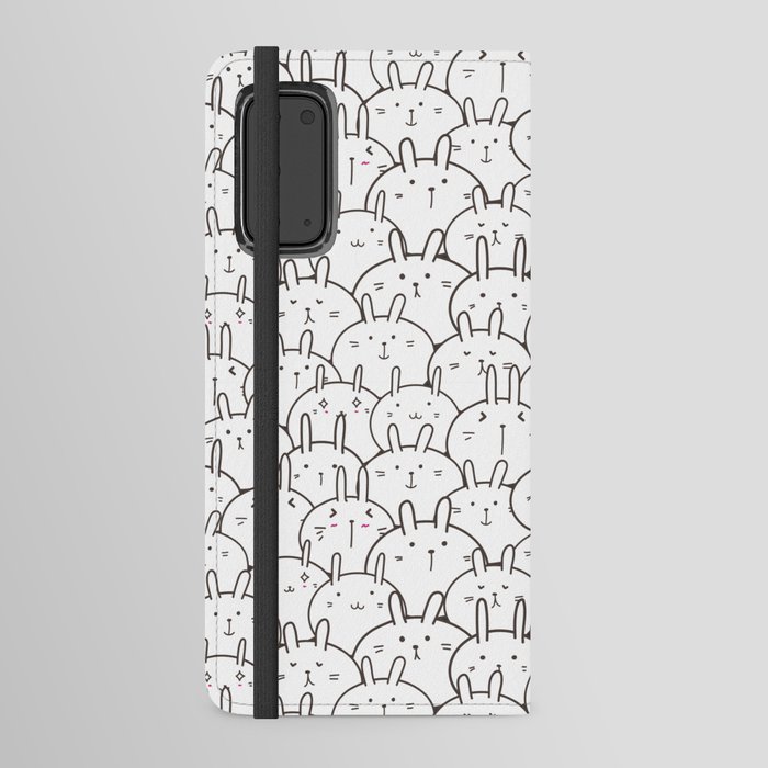 Bunny Rabbits - Black & White Android Wallet Case