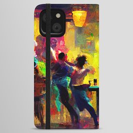 Dancing in a bar iPhone Wallet Case