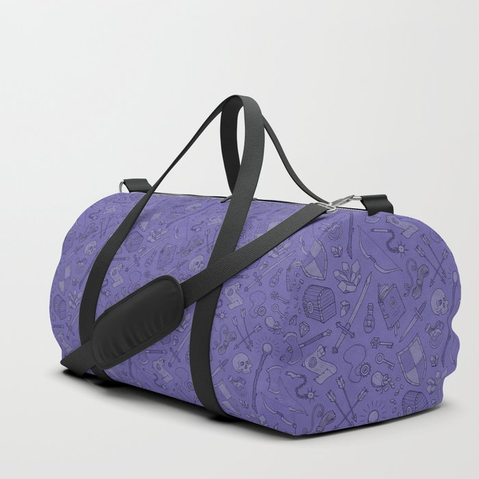 purple duffle bag