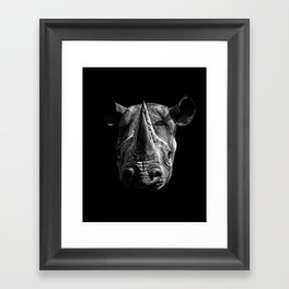 Black Rhino Head Framed Art Print