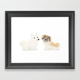 Custom Dog Art American Eskimo and Tibetan Spaniel Framed Art Print