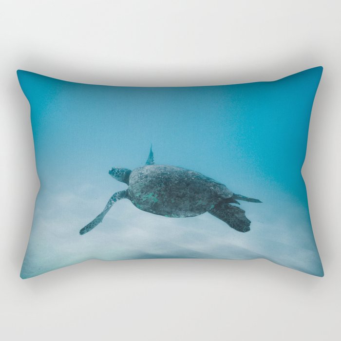 Turtle In The Sea Rectangular Pillow