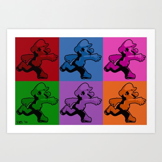 Warholian Mario Art Print