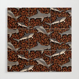 Lava Sharks Wood Wall Art