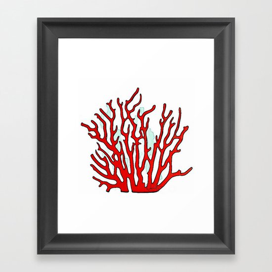 Red Coral Framed Art Print by Xchange Art Studio | Society6

