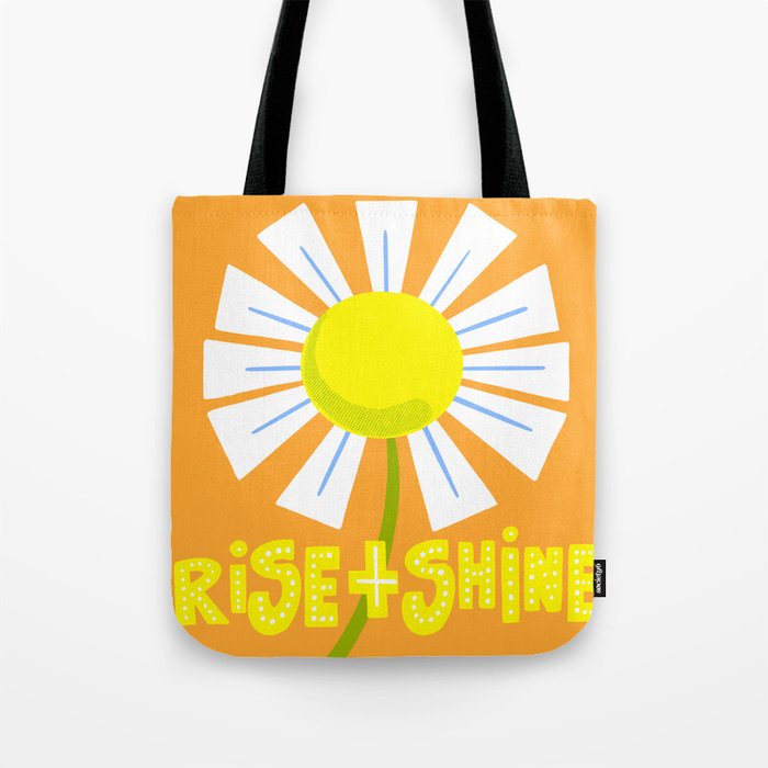 Rise And Shine Daisy Flower Sunny Orange Tote Bag