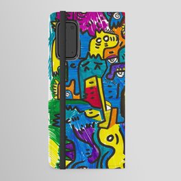 Joyful and Colorful Graffiti Creatures Felt Pen on Paper Android Wallet Case