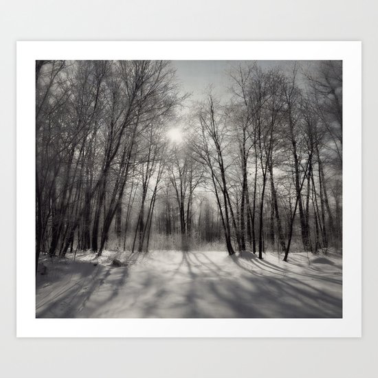 Winter reflection ~ Black & White Art Print