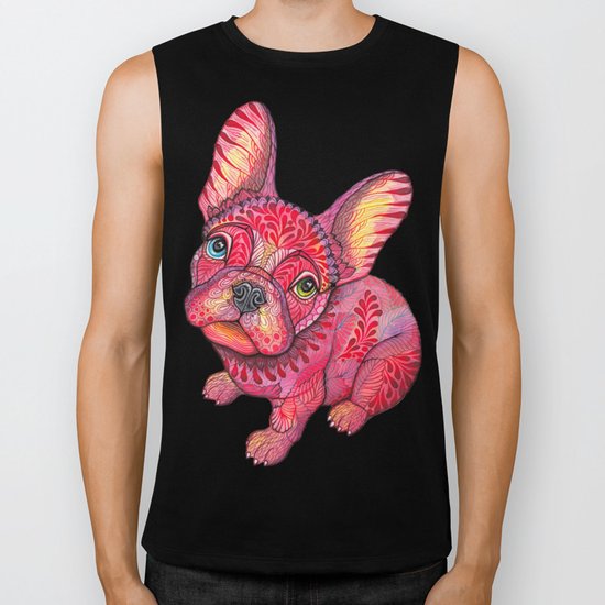 Raspberry frenchie Biker Tank