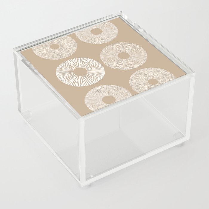 Neutral mushroom spore print Acrylic Box