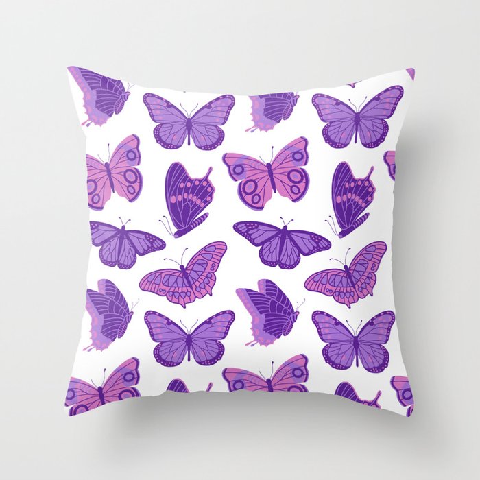 Texas Butterflies – Purple and Pink Pattern Throw Pillow