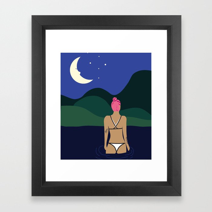 Midnight Lake Framed Art Print