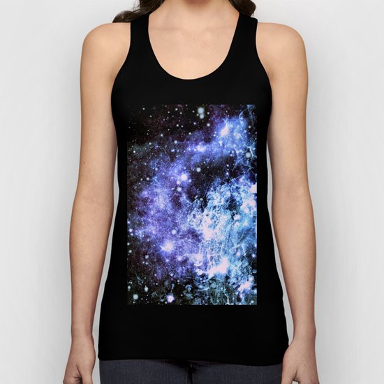 Chaotic Space : Galaxy Periwinkle Blue Lavender Gray Unisex Tank Top