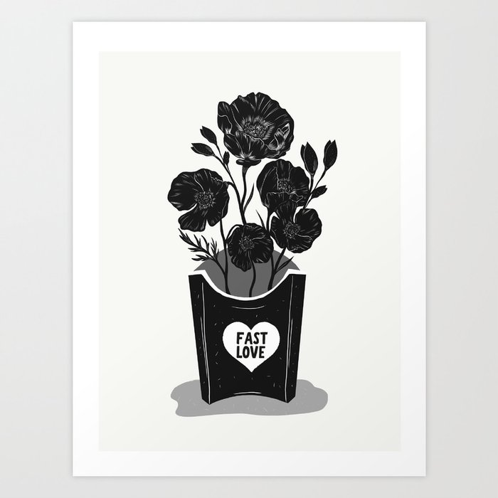 Fast Love Flowers Art Print