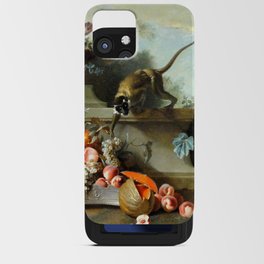 Still life is wonderful with monkey-fruits-flowers iPhone Card Case