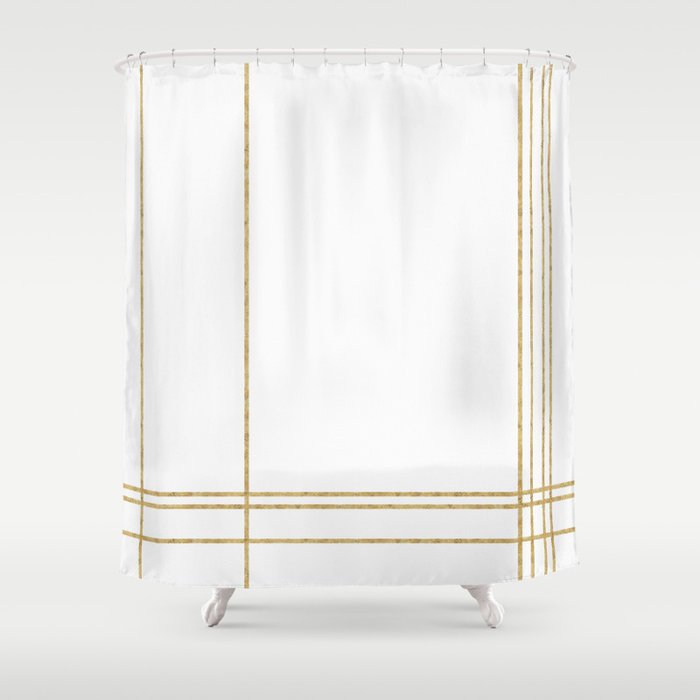 Gold Lines - 1 Shower Curtain