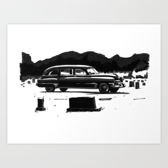 49 Cadillac Hearse Art Print